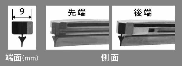 NWB デザインワイパー対応替えゴム グラファイト 700mm 幅9mm DW70GN