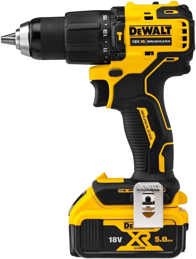 DEWALT(デウォルト) 電動工具 DCD709P2-JP 18V ブラシレス・振動ドリルドライバー 穴あけ 締付工具 コンパクト ハイパワー バッテリー2個付