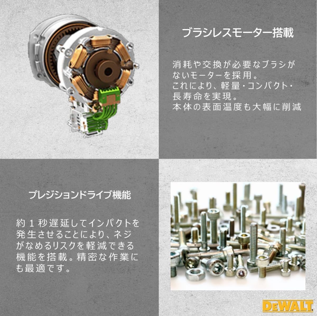 DEWALT(デウォルト) 電動工具 DCF850P2T-JP 18V XR Li-Ion ブラシレス・インパクトドライバー バッテリー 2個付