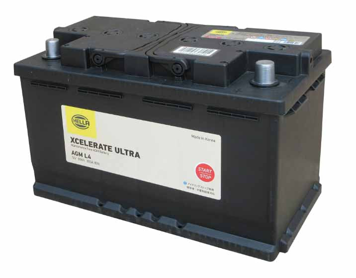 HELLA XCELERATE ULTRA 欧州車用AGMバッテリー AGM L4 (互換品番:580901080・BLA-80-L4・EK800-L4AGM・HT-80-PN・LN4AGM)