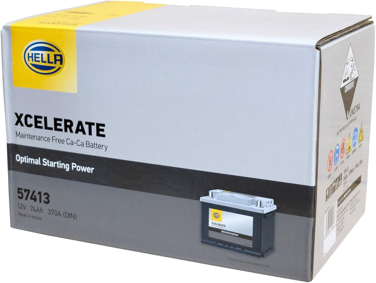 HELLA XCELERATE シリーズ 57413 74Ah(互換:27-66・56318・56828・83071・574-402-075・EA722-LB3・EP565・EPX65・EU-570064・EU65・LBN3・SLX-7H等)