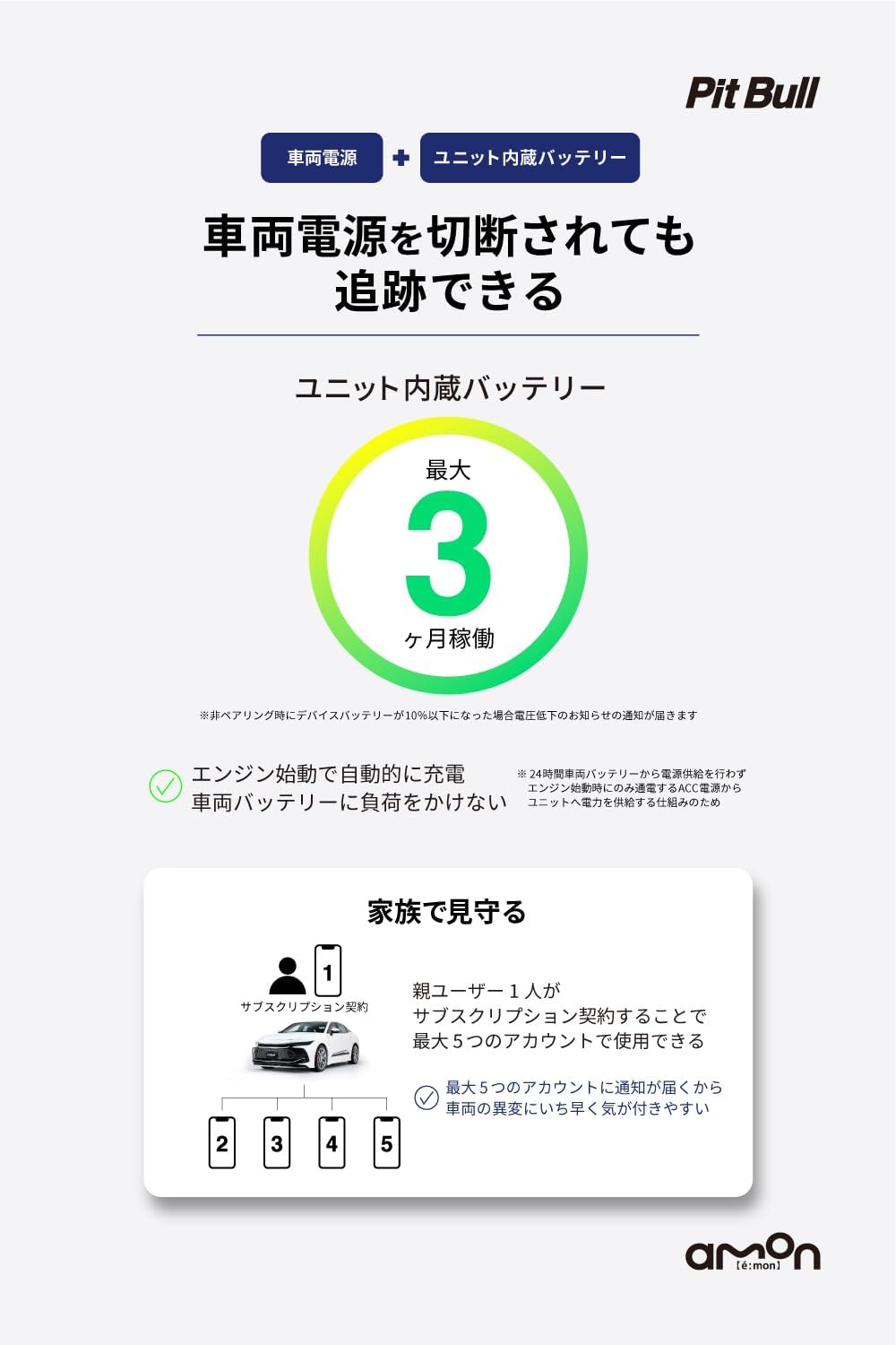 エーモン PitBull GPS TRACKER 4701 車両盗難時追跡システム GPSトラッカー スマホ通知対応 12V車専用