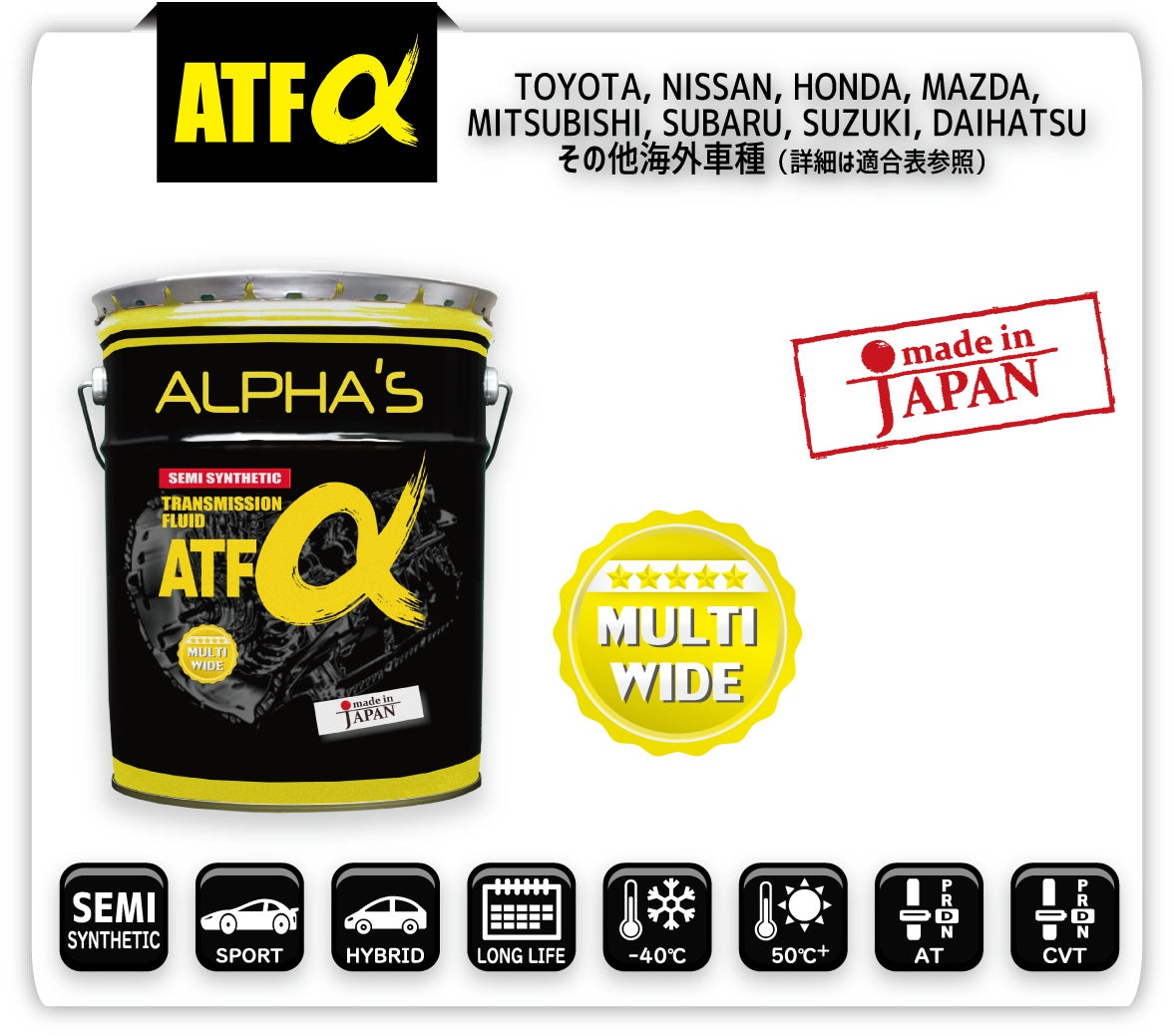 アルファス　ATフルード　ATFα　20L　一部CVTにも使用可能なマルチATF