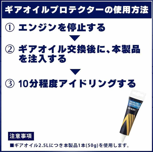 アイシン　ギアオイル用添加剤　ギアオイルプロテクター 50g　燃費改善　摩耗減少　腐食防止　ADTAZ-9001