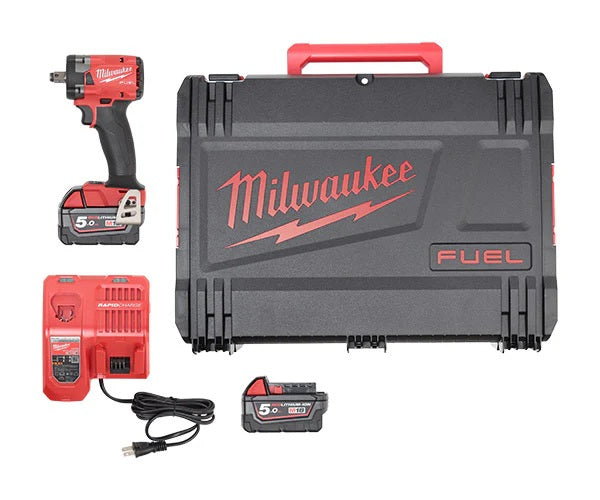 milwaukee（ミルウォーキー） M18-FIW212-502X M18 12.7sq 339Nm インパクトレンチ 5.0Ahバッテリー2個x充電器x専用ケース付