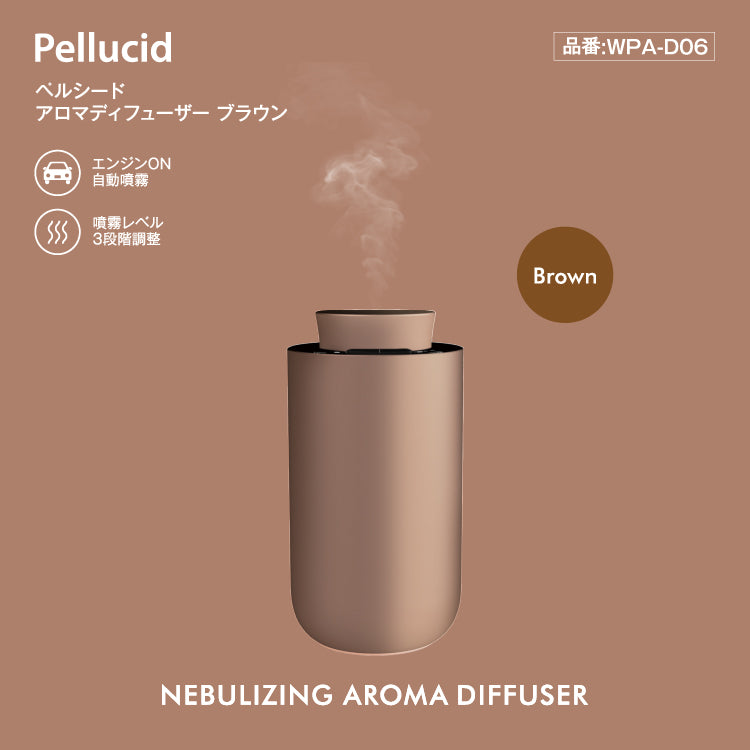 ペルシード アロマディフューザー ブラウン エンジンONで自動噴霧 WPA-D06