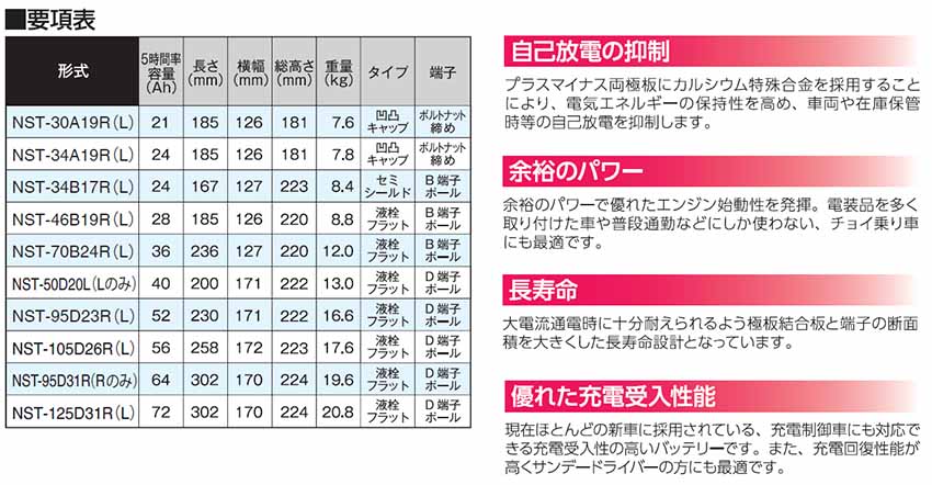 G&Yu NEXT+ スタンダードシリーズ 高性能バッテリー NST-105D26R
