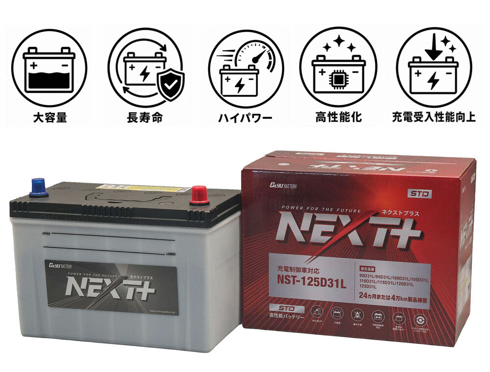 G&Yu NEXT+ スタンダードシリーズ 高性能バッテリー NST-125D31L