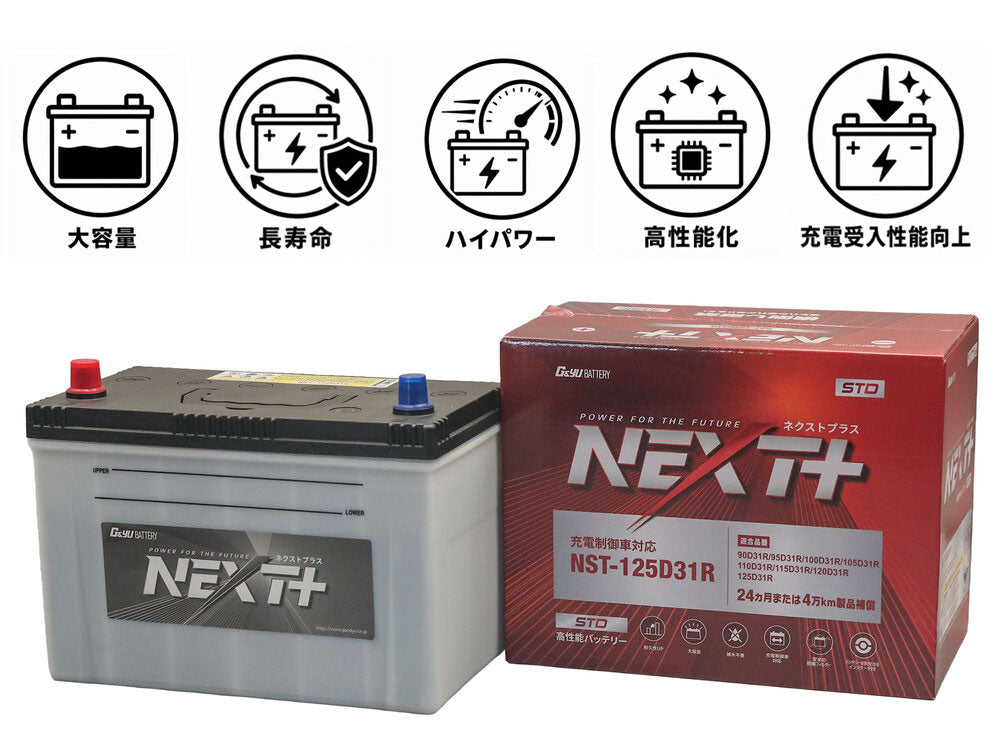 G&Yu NEXT+ スタンダードシリーズ 高性能バッテリー NST-125D31R