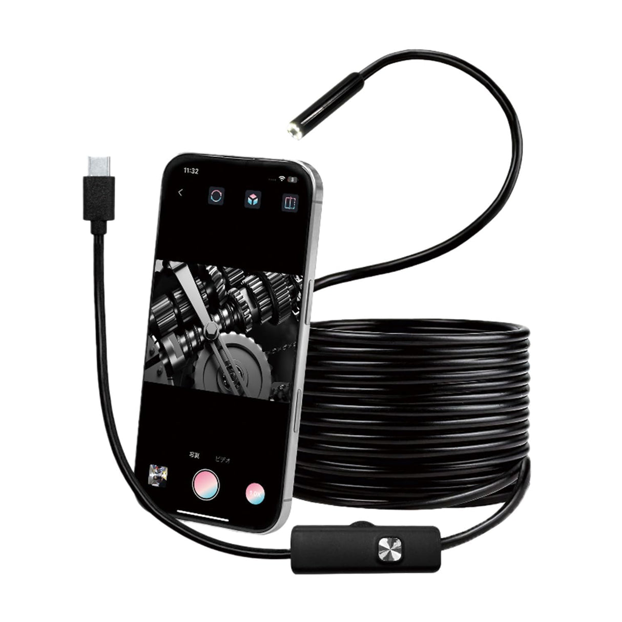 山善(YAMAZEN) スネークカメラ 内視鏡カメラ スマートフォン専用 約200万画素 5ｍケーブル タイプC 防水 防塵 SC-Y501
