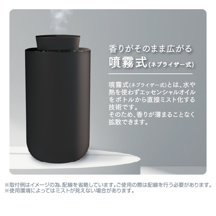 ペルシード アロマディフューザー ブラック エンジンONで自動噴霧 WPA-D05