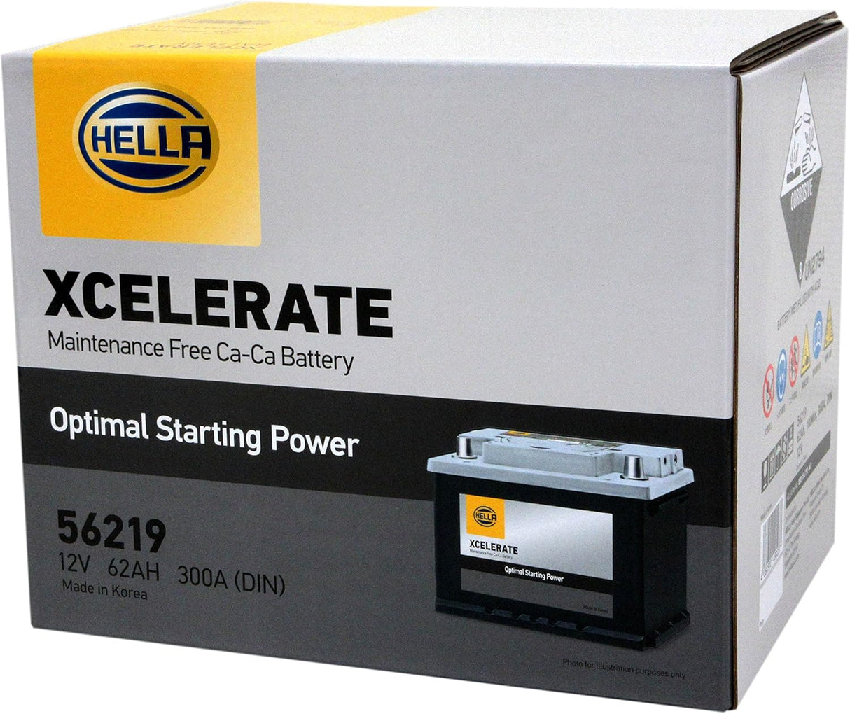 HELLA XCELERATE シリーズ 56219/L2 LN2  62Ah（互換：56059・56070・56111・563-400-061・EP462・EPX62・EU-562048・EU62・PSI-6C・SLX-6C等）