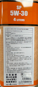 テクノパワー　エンジンオイル　全合成油　SP　5W-30　4L