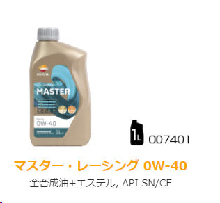 REPSOL MASTER　レーシング　0W-40　全合成油＋エステル　SN/CF　1L　X12