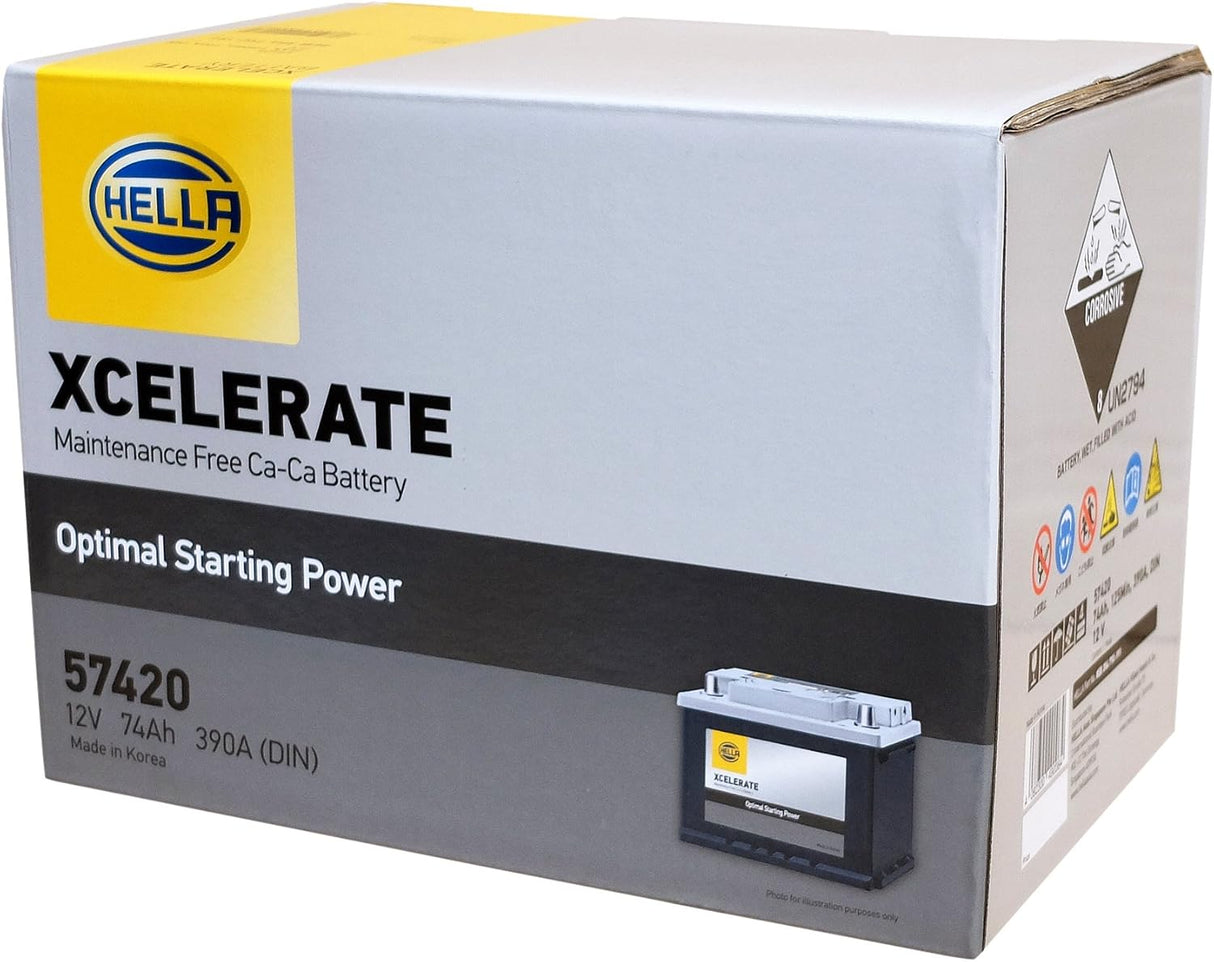 HELLA XCELERATE シリーズ 57420/L3 LN3 74Ah（互換：20-66・20-72・83075・577-400-078・EA770-L3・EPX75・EU-574068・EU-72・PSI-7C・PSIN-7C・SLX-7C等）