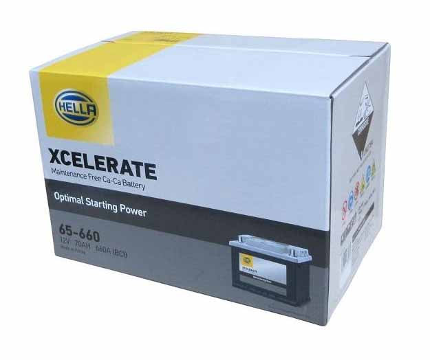 HELLA XCELERATE シリーズ 65-660 米国車用  70Ah（互換：65‑6MF・65‑650,・65‑750,・65‑7MF・EX65・UPM‑65）